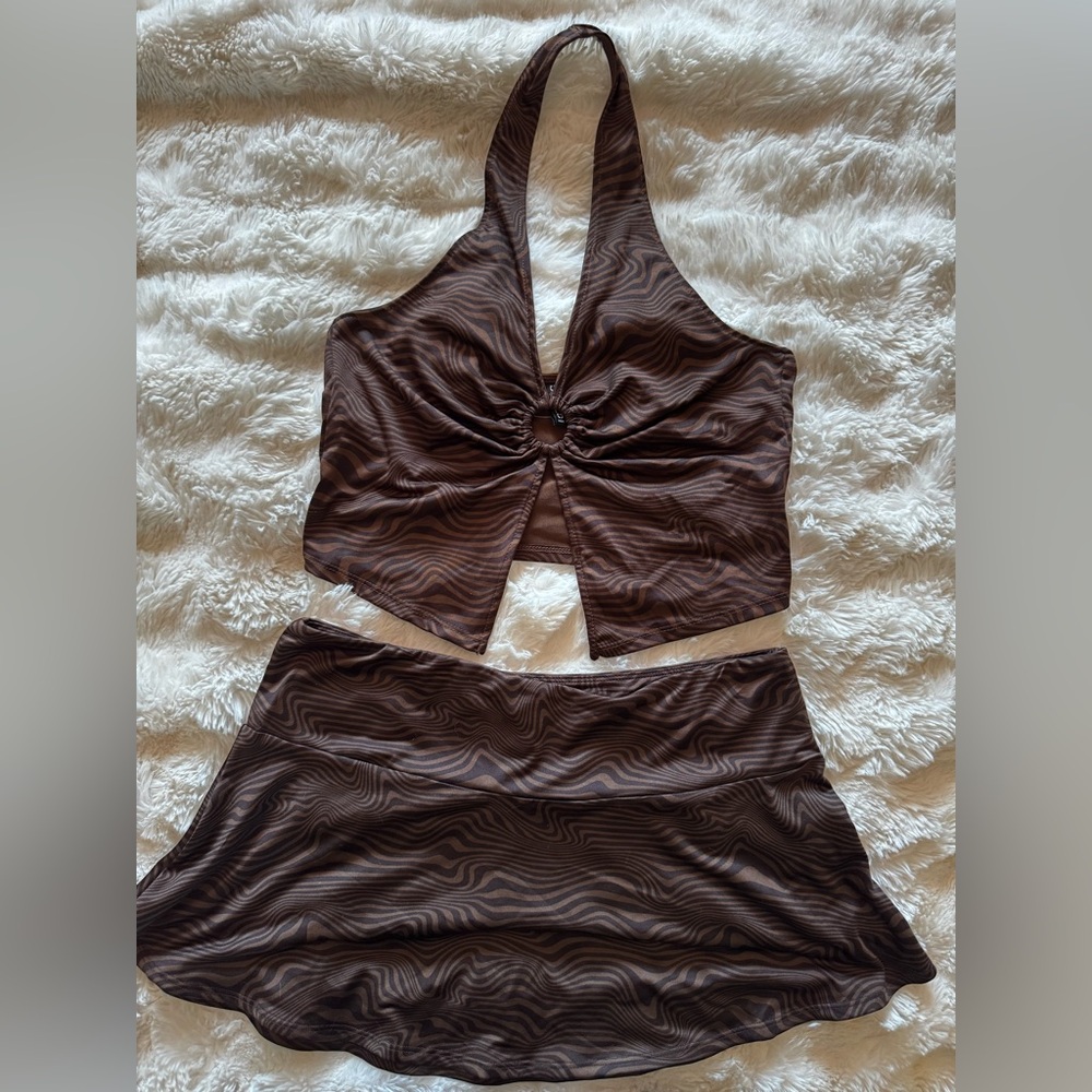 H&M Brown Skirt Set